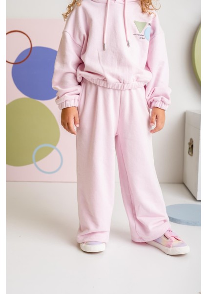 Kız Çocuk Düz Paça Fırçalı Tek Alt - Pembe modelleri