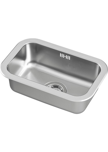 Tek Gözlü Eviye, Paslanmaz Çelik, 47X30 cm