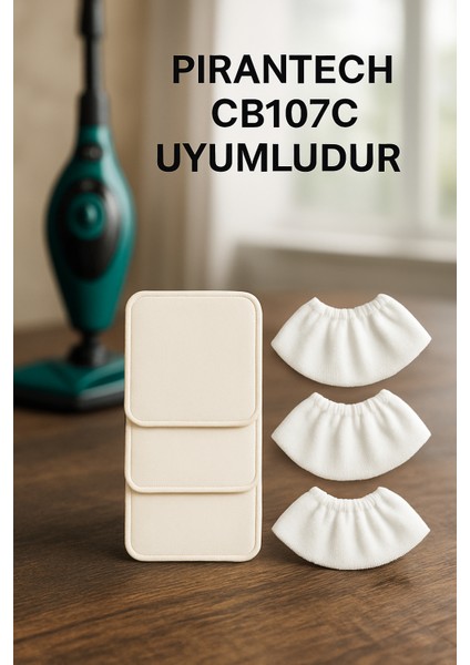 Pirantech CB107 C Buharlı Temizlik Makinesi Uyumlu Yedek Mikrofiber Bez Seti fiyatları