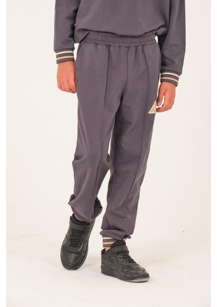 Unisex Çocuk Baskı Detaylı Eşofman Altı - Antrasit fiyatları