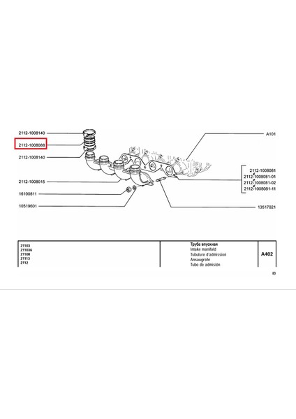 Lada Vega 16 Valf 2110 2111 2112 Emme Manifold Körüğü Takım 4 Adet Orj fiyatları