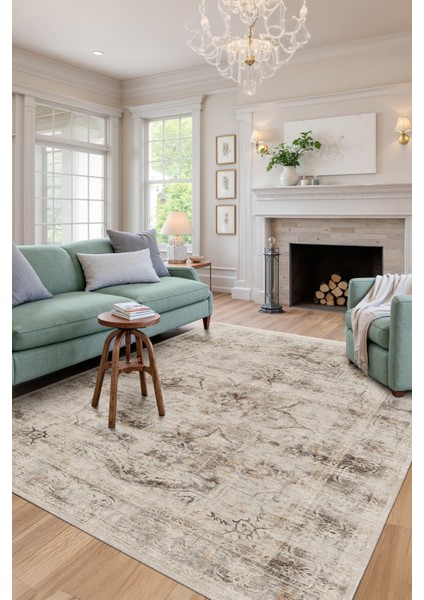 Dekoratif Yıkanabilir, Kaymaz Tabanlı, Modern Salon Oturma Odası Halısı - FR25