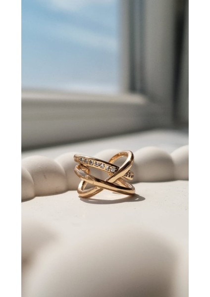 Premium Paslanmaz Çelik Zirkon Taşlı Halka Kıkırdak Küpe