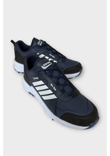 Erkek Soğuk Geçirmez Spor Outdoor Trekking Bot Ayakkabı Lacivert - Beyaz fiyatları