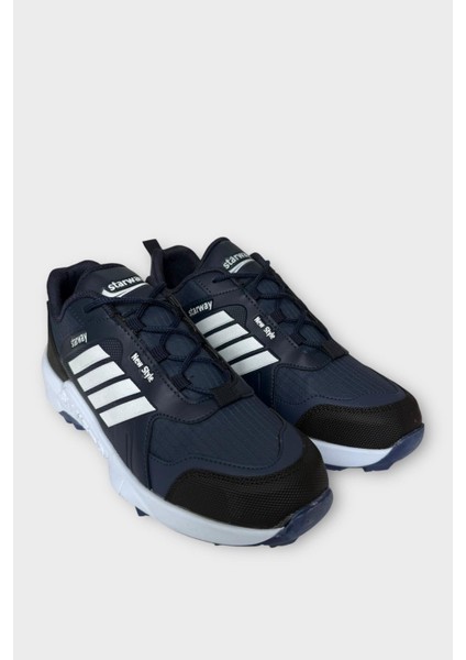 Erkek Soğuk Geçirmez Spor Outdoor Trekking Bot Ayakkabı Lacivert - Beyaz fırsatları