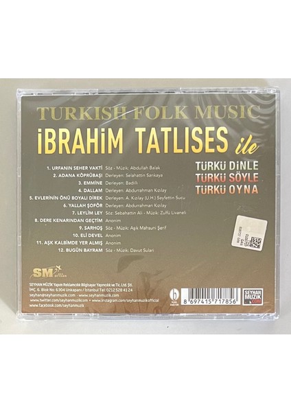 Ibrahim Tatlıses Ile Türkü Dinle Türkü Söyle Türkü Oyna Turkish Folk Music CD (Jelatinli Sıfır Orijnal Dönem Baskı Cd) fiyatları