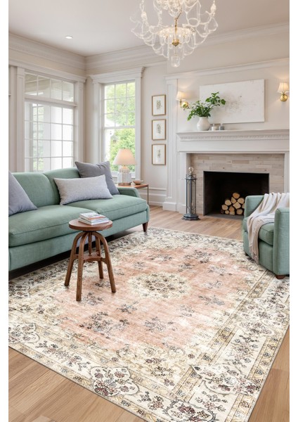 Dekoratif Yıkanabilir, Kaymaz Tabanlı, Modern Salon Oturma Odası Halısı - FR78