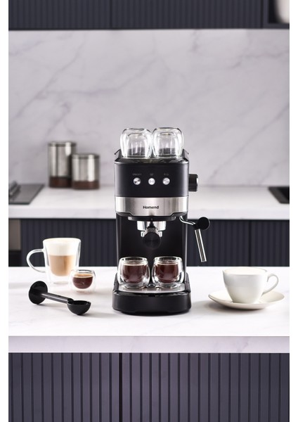 15 Bar Basınçlı Espresso Makinesi, Süt Köpürtücülü, 1100W, 1,2l