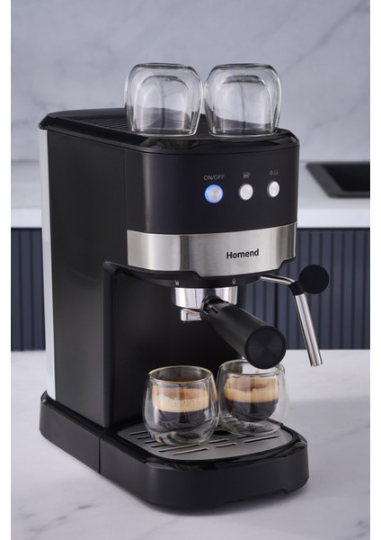 15 Bar Basınçlı Espresso Makinesi, Süt Köpürtücülü, 1100W, 1,2l