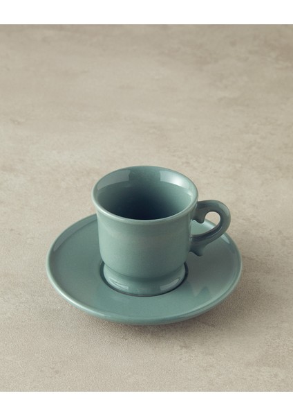 Yeşil ve Bordo Seramik Kahve Fincan Takımı, 4 Parça, 2 Kişilik, Şık Tasarım fiyatları