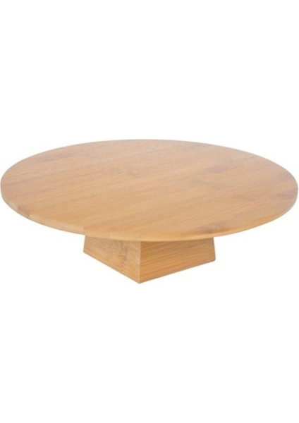 Çok Renkli Doğal Bambu Yuvarlak Pasta ve Kek Sunum Standı 30X9 cm fırsatları