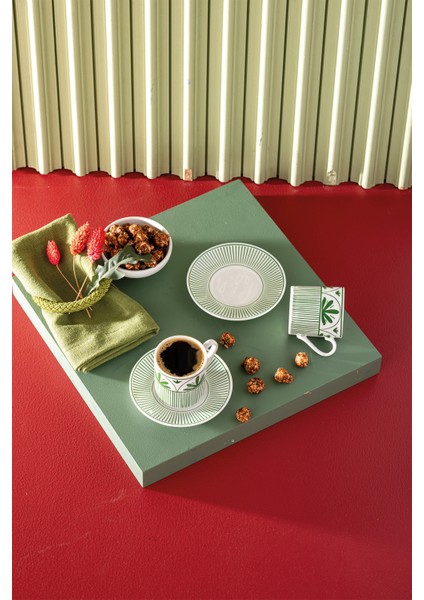 2 Kişilik Yeşil Seramik Kahve Fincan Takımı, 90 Ml, Şık ve Kullanışlı Tasarım modelleri