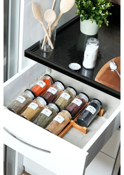 10'lu Baharatlık Organizeri, Çekmece Içi ve Etiketli Set, Düzenli ve Şık Kullanım