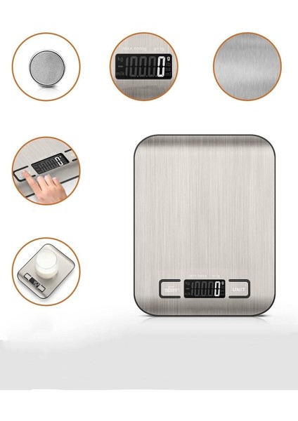 Dijital Mutfak Tartısı, 5kg Kapasiteli, 1gr Hassasiyetli, Kullanışlı ve Şık Tasarım fırsatları