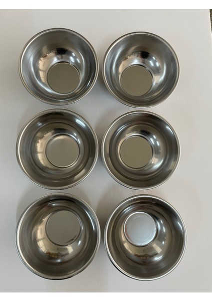 Parlak Paslanmaz Çelik Kase, 20 Cm, 6'lı Paket, Dayanıklı ve Şık Tasarım