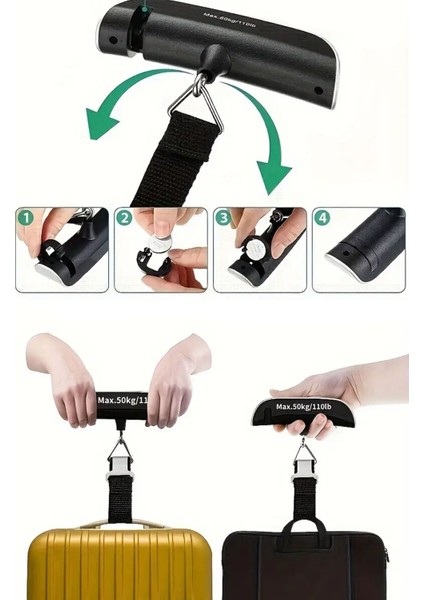 Pratik ve Dayanıklı Taşınabilir Elektronik El Tartısı, Bavul ve Çanta Ölçüm Aracı