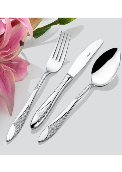 Elik Hasır Çay Kaşığı 12'li, Şık ve Kullanışlı, Paslanmaz Metal Tasarım