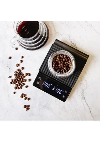 Siyah Dijital Kahve Tartısı 3000G, Hassas Ölçüm ve Şık Tasarım ile Kullanıma Hazır fiyatları