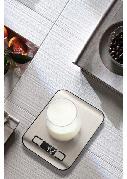 LCD Ekranlı Dijital Mutfak Tartısı 1g Hassas Ölçüm 5kg Kapasiteli