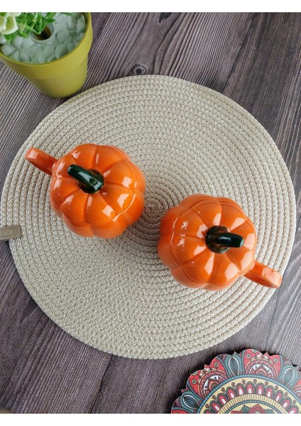 Turuncu 2'li Kabak Kupa Seti, Çay ve Kahve Için Şık Tasarım fırsatları