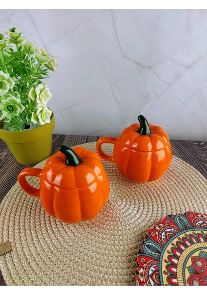 Turuncu 2'li Kabak Kupa Seti, Çay ve Kahve Için Şık Tasarım indirimleri