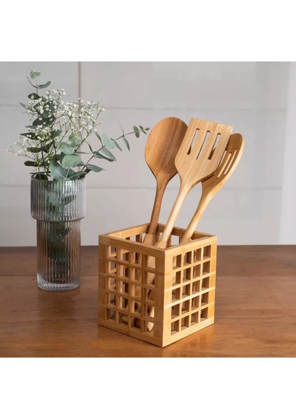 Bambu Kare Kaşıklık ve Dekoratif Kutu, Şık ve Doğal Tasarım modelleri