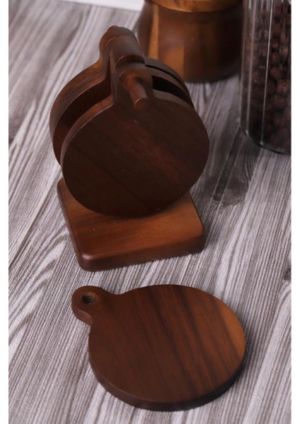 Şık ve Kullanışlı Akasya Bardak Altlığı Seti, Tepsi ve Standlı Tasarım fiyatları