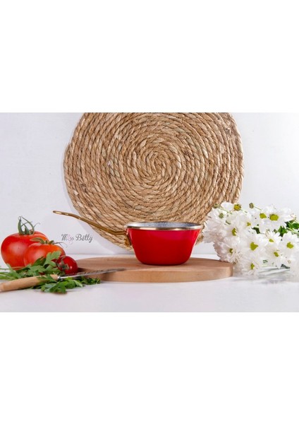 Kırmızı Granit Emaye Sos Tava 13 Cm, Şık ve Dayanıklı Mutfak Gereci fiyatları