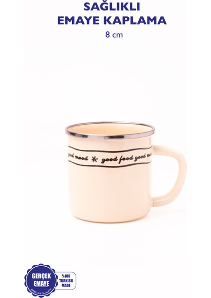 Bej Emaye Kupa 400ML, Şık ve Dayanıklı, Sıcak ve Samimi Içecek Deneyimi Sağlar.