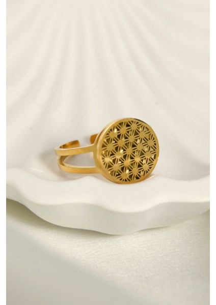 Üzeri Lotus Çiçeği Model Ayarlanabilir Çelik Yüzük fiyatları