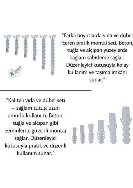 Mgk Hidrolik & Endüstriyel 362 Parça 11 Çeşit Vida ve Dübel Seti -Takım Çantası fırsatları