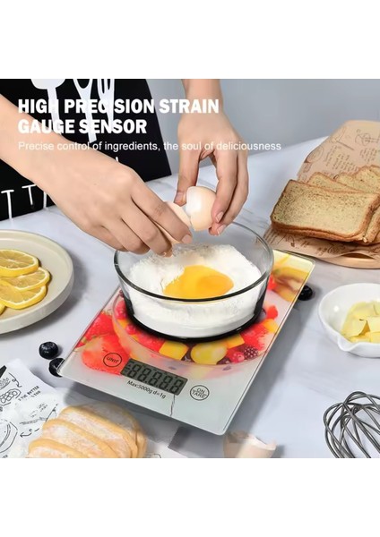 Dijital Hassas Cam Mutfak Tartısı, Beyaz, Kolay ve Güvenilir Ölçüm indirimleri