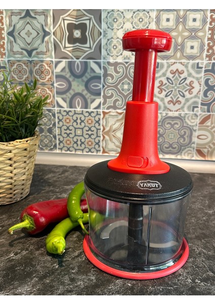 Çok Renkli Üstten Basmalı Rondo Doğrayıcı, Pratik ve Kolay Kullanım