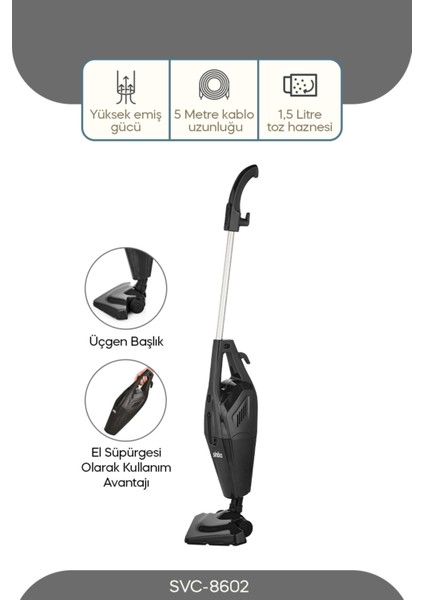 Dikey Elektrikli Süpürge, Hafif ve Güçlü Temizlik Aracı