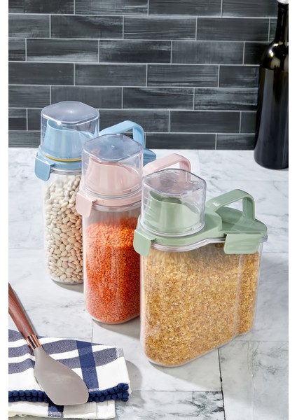 3'lü 2 Lt Kontörlü Saklama Kabı Seti, Mavi, Ölçekli ve Düzenleyici fırsatları