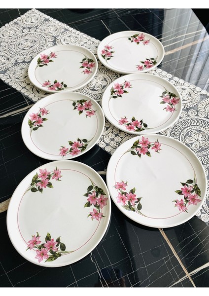 Pembe 6'lı Servis ve Pasta Tabağı Seti, Şık ve Kullanışlı Tasarım