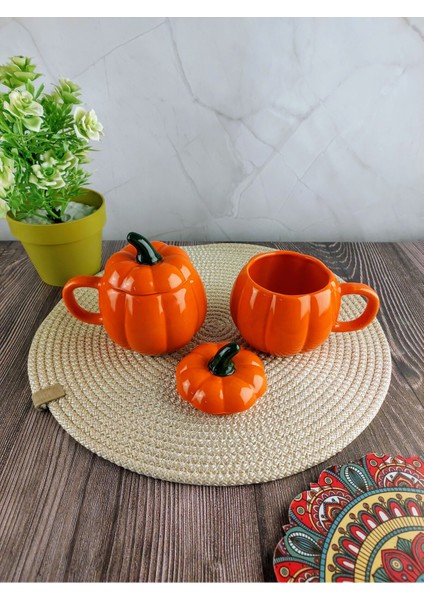 Turuncu 2'li Kabak Kupa Takımı, Çay ve Kahve Için Şık ve Renkli Tasarım fiyatları