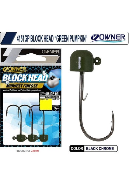 4151 Gp Block Head Lrf Jighead - 5,4gr