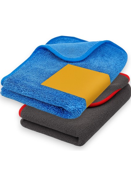 70-50 cm Oto Kurulama Bezi Araç Bez ve Sünger Mikrofiber Temizleme Yıkama Cam Araba Kurulama Temizlik Silme Bezleri Havlusu Gri ve Mavi