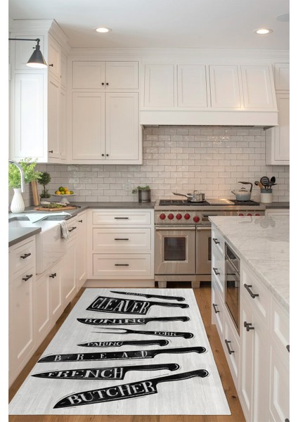 Dekoratif Yıkanabilir, Kaymaz Tabanlı, Modern Mutfak Halısı - FR245 modelleri