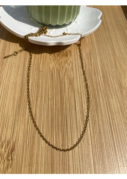 14 Ayar Çelik Zincir Kolye