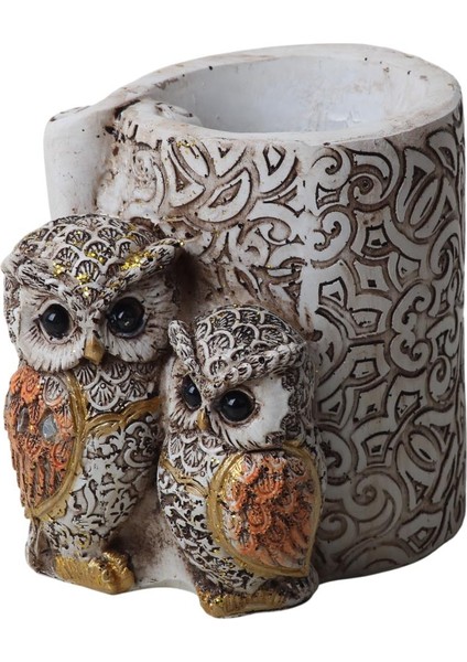 Lüks Işlemeli Aynalı Baykuş Kalemlik Biblo Dekoratif Heykel Ev Ofis Yeni Yıl Hediyelik 9 X7 cm fiyatları