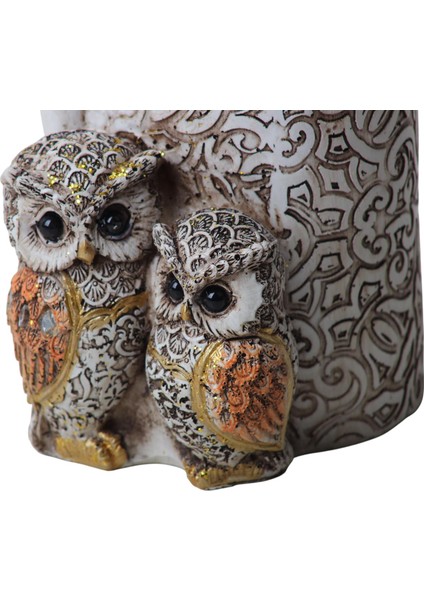 Lüks Işlemeli Aynalı Baykuş Kalemlik Biblo Dekoratif Heykel Ev Ofis Yeni Yıl Hediyelik 9 X7 cm modelleri