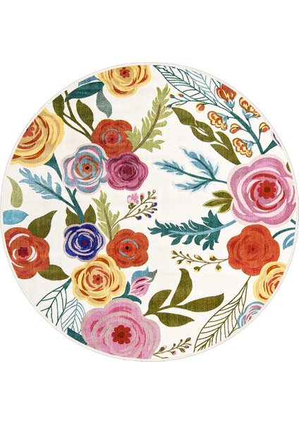 Dekoratif Yıkanabilir, Yuvarlak Kaymaz Tabanlı, Salon - Oturma Odası Halısı- FR69 fırsatları