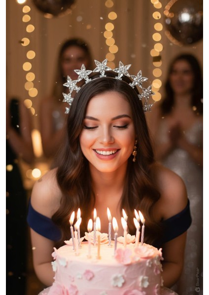 Sıralı Yıldızlı Parti Kutlama Tacı Stars Tiara