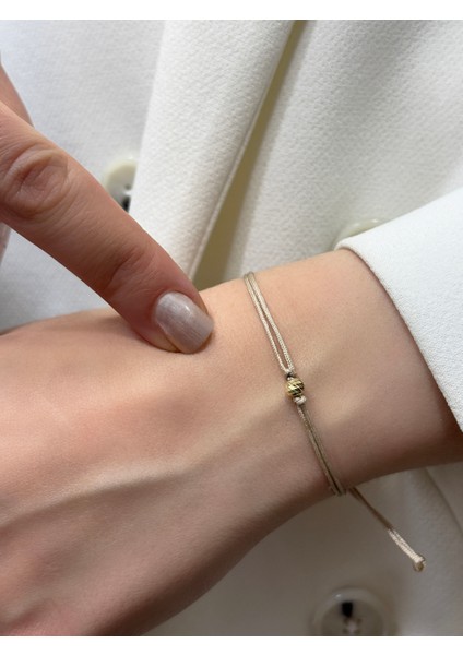 14 Ayar Altın Mini Dorikalı Ipli Bileklik (4 Mm) modelleri