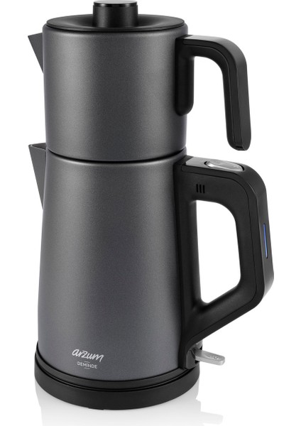 Füme Renkli 1 Lt Demlik Kapasiteli 1800W Çay Makinesi modelleri