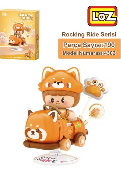 LZ-4302 Loz Kırmızı Ayı Sallanma Sürüşü 190 Parça Block Oyuncak