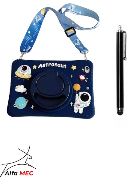 Lenovo Tab TB311FU 10.1" Inç Uyumlu Astronot Standlı Çocuklara Özel Karakterli Kılıf+Tablet Kalem