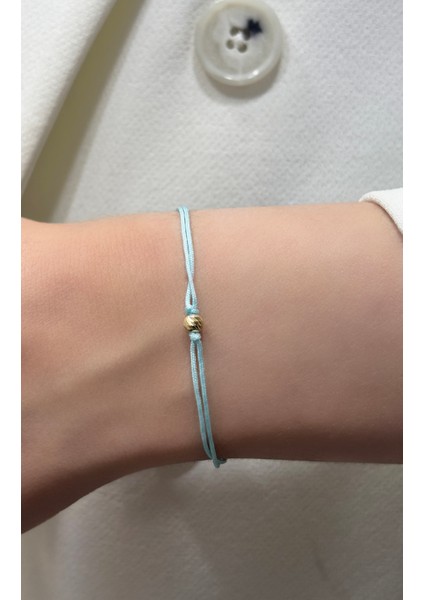 14 Ayar Altın Mini Dorikalı Ipli Bileklik (4 Mm)